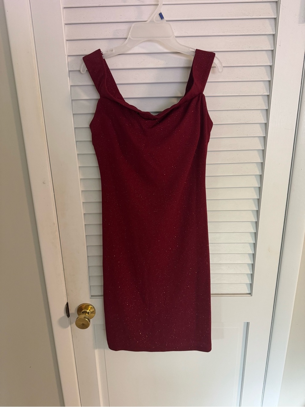 Red off the shoulder dress